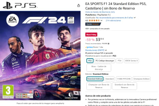 Juego PS5 EA SPORTS F1 24 Standard EditionCastellano | sin Bono de Reserva por 33,05€