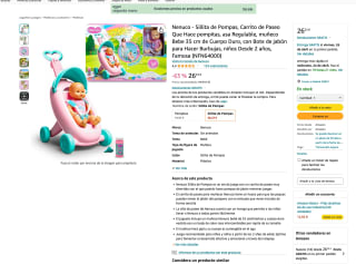 Sillita de Pompas Nenuco Nenuco asa Regulable muñeco Bebe 35 cm por solo 26,23€