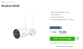Reolink W330 bewakingscamera IP-beveiligingscamera voor €75,95 bij Paradigit
