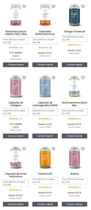 Hasta -50% de Descuento en Myvitamins.