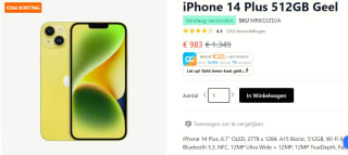 Apple iPhone 14 Plus, 512GB opslag Geel voor €983 bij Your Mac Store