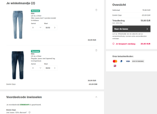 50% korting op elke 2e jeans bij s.Oliver