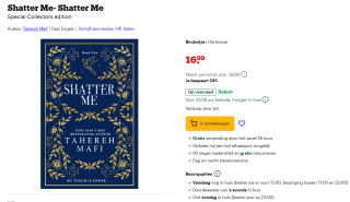 Tahereh , Mafi Shatter Me. Collectors Edition voor €16,99 bij Bol