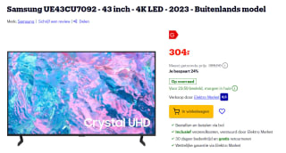Samsung CU7092 43" TV voor €304 bij Bol