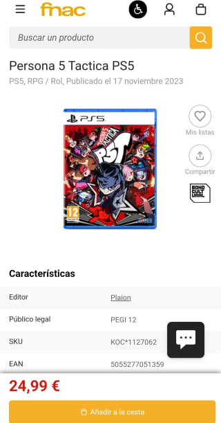 Juego para PS5 Persona 5 Táctica por 24,99€