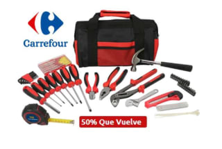 Set de herramientas básicas + 50% que vuelve (cheque de 12.45)