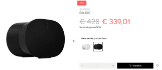Sonos Era 300 speaker voor €339,01 bij Dustinhome