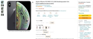 iPhone XS MAX 512GB Reacondicionado por $5,893 en Amazon