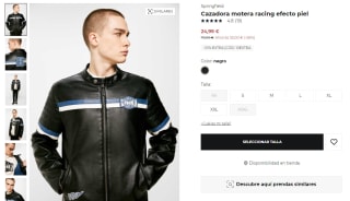 Cazadora motera racing efecto piel por 22,49€