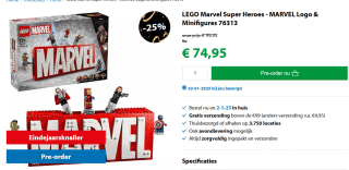 Lego Marvel Logo (76313) voor €74,95 bij Goodbricks