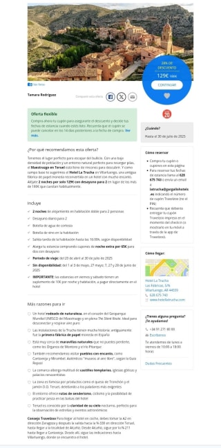 Teruel 3 días para 2 personas por 129€.