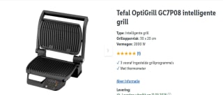 Optigrill Tefal GC7P0810 elektrische grill voor €69,99 in de Lidl webshop