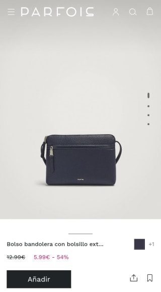 Bolso Bandolera con bolsillo exterior por 5,99€.