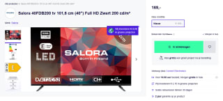 Salora 40FDB200 40’’ (100CM) Full HD LED tv voor €169 bij Productpine