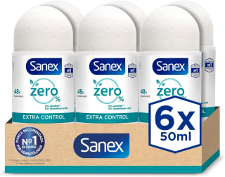 6 desodorantes Sanex Zero% Extra Control Roll-On por 6,42€