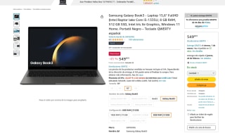 Laptop Samsung Galaxy Book3 15,6" FullHD Windows 11 Home por 549€