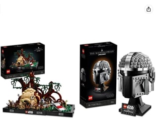 LEGO Star Wars Jedi Training on Dagobah - Juego de dioramas con Luke Skywalker, Yoda y R2-D2 + Star Wars Casco Mandaloriano por 111.98€