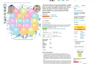 18 Piezas Globos de Agua Reutilizables GuKKK por solo 3,68€