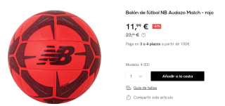Balón de fútbol New Balance Audazo Match por 11.99€