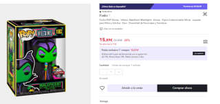 Funko POP Disney Villains Maleficent Black Light Exclusive por 10.33€