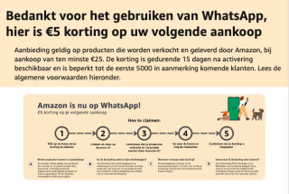 €5 korting vanaf €25 Amazon