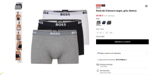 Pack de 3 boxers negro, gris, blanco por 24,90€