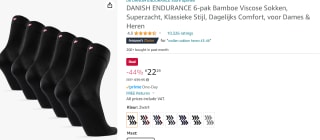 6 Pack Bamboo Viscose Sokken voor €22,29 bij Amazon