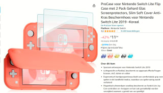 ProCase Beschermhoes met klapdeksel + 2 schermfolies voor Nintendo Switch Lite vanaf €11,54 bij Amazon