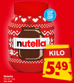Een kilo Nutella voor €5,49 bij Hoogvliet