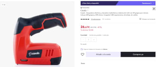 Casals Grapadora eléctrica y clavadora inalámbrica batería 3,6V por 26,67€ (cuenta nueva por 16€)