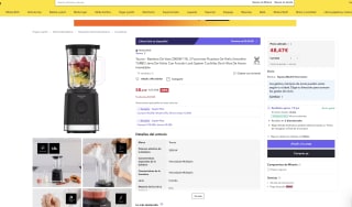 Batidora Taurus De Vaso 2000W 1'8L 3 Funciones Picadora de Hielo Smoothie TURBO Jarra De Vidrio Con Función Lock System por solo 48,47€