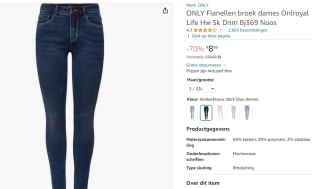 Only Dames Skinny Jeans voor €8,99 bij Amazon