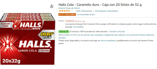 Caja de 20 Paquetes de Halls sabor Cola + 2 Paquetes Oreo Original Sabor Vainilla por 11.2€