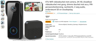 XTU Wifi-videodeurbel met camera voor €59,99 bij Amazon