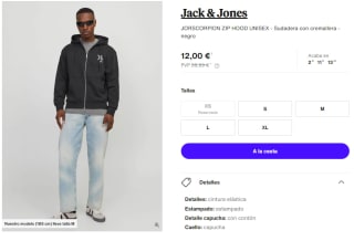 Sudadera Jack & Jones JORSCORPION ZIP HOOD por 12€