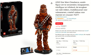 LEGO 75371 Star Wars Chewbacca, Wookie-figuur voor €111,90 bij Amazon