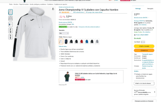 Sudadera Joma con Capucha por solo 17,99€