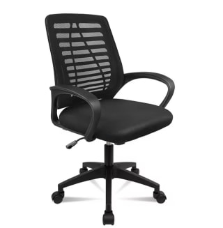 illa de Oficina o Escritorio ergonómica con Ruedas y Soporte Lumbar. Ideal Ordenador y despacho Giratoria y con Tela Transpirable por 29,53€