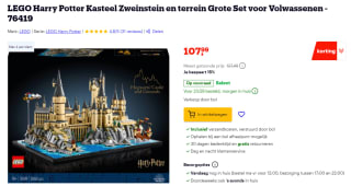 LEGO Harry Potter Kasteel Zweinstein en terrein 76419 voor €107,99 bij Bol.