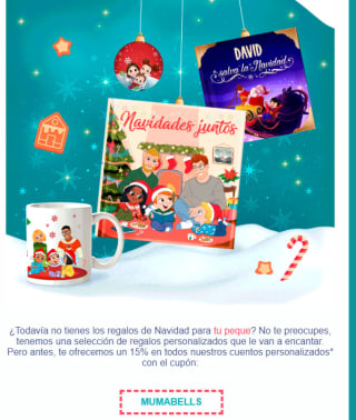 15% en todos sus cuentos personalizados desde Mumablue