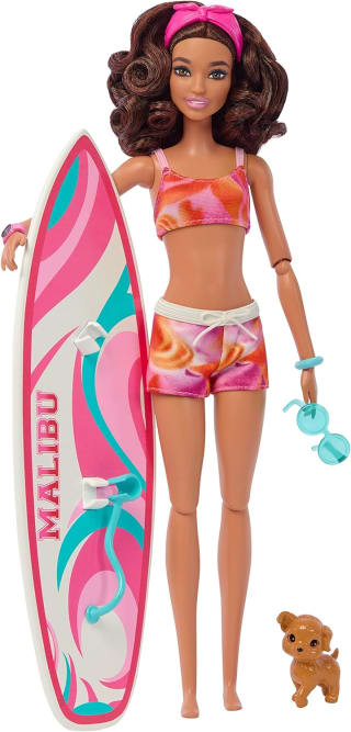 Barbie met Surfplank en puppy voor €16,99 bij Amazon