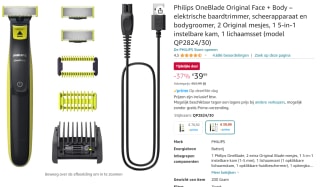 Philips OneBlade Body en Face met drie navulmesjes voor €39,99 bij Amazon