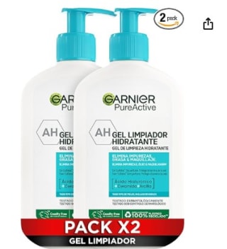Garnier Pure Active Pack x2 Gel limpiador Hidratante por 7,88€