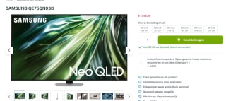 Samsung Neo QLED QN93D 75" Zilver voor €1.695 bij Plasmavisie