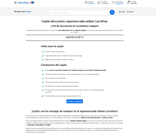 Código 15€ Descuento primera compra tienda Carrefour online