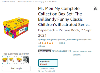 Catch Mr. Men complete collection sold at Amazon for £22.50
