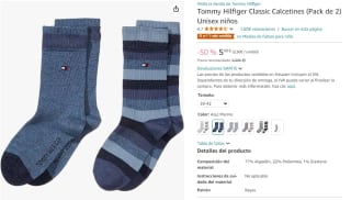 Pack 2 calcetines Tommy Hilfiger Classic Unisex niños por 5€