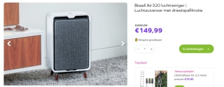 Bissell Air320 luchtreiniger Luchtzuiveraar met driestapsfiltratie voor €149,99 bij Vouchervandaag