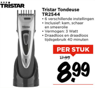 Tristar Tondeuse TR2544 voor €8,99 bij Vomar