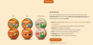 50% cashback op Argeta Spreads naar keuze